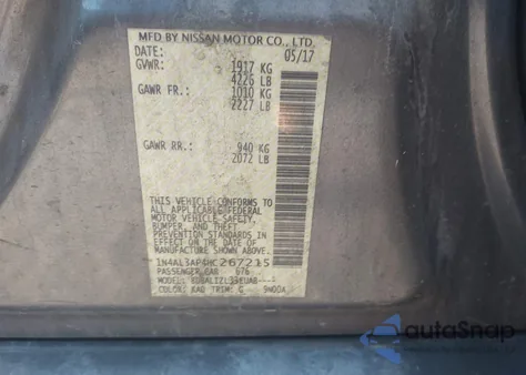 2017 Nissan Altima 2.5 Sv from USA, damaged, VIN 1N4AL3AP4HC267215